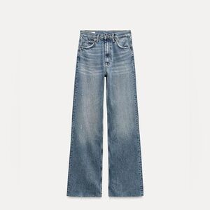Zara TRF Full Length High Rise Wide Leg Jeans